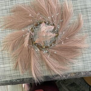 Chic Blush Feather Wreath for Home Decor